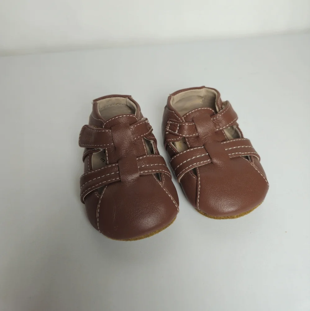 Livie & Luca Captain Soft Baby Shoes Brown Leather Upper Size 0-6 Months